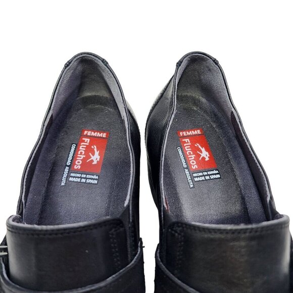 Fluchos Charis F0942 Women's Comfort Slip-On Shoes Size 39 Black Leather - Picture 10 of 13